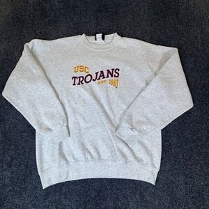Vintage Crable Sportswear USC Trojans NCAA Sweatshirt Mens Large Heather Gray
